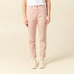 Chino cigarette 7/8&egrave;me taille haute rose clair femme