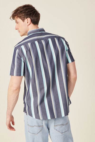 Chemise éco-responsable bleu marine homme