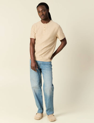 T-shirt manches courtes beige homme