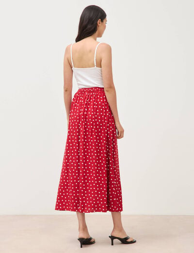 Jupe fluide rouge femme