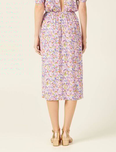 Jupe midi fourreau rose femme
