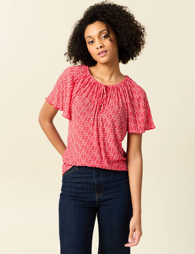 T-shirt manches courtes rouge femme