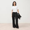 Pantalon large taille standard noir femme