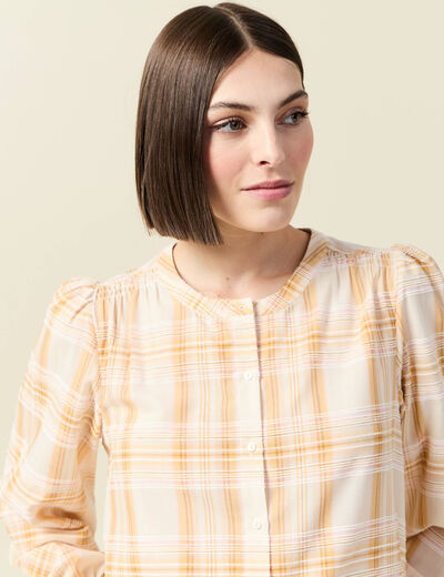 Chemise manches longues creme femme