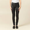 Tregging skinny denim noir enduit femme