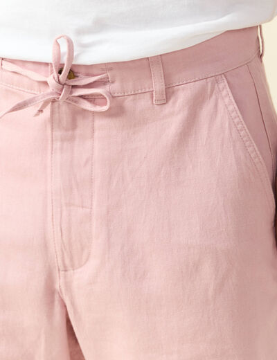 Bermuda chino rose pastel homme