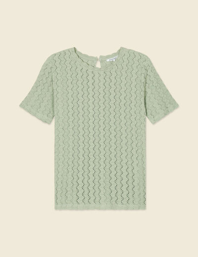 T-shirt manches courtes vert olive femme
