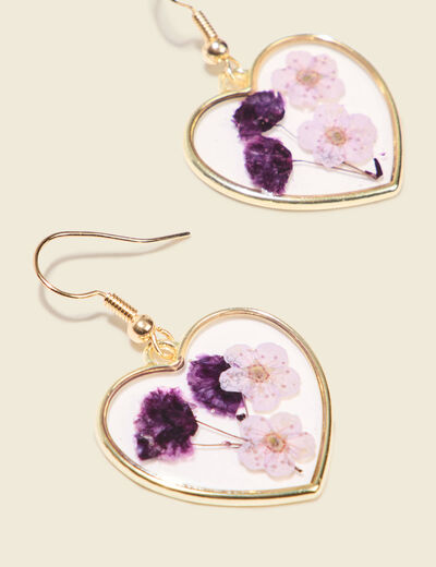 Boucles d'oreilles pendantes vieux rose femme