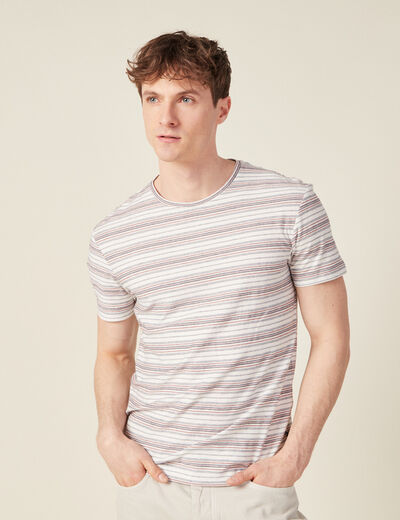 T-shirt manches courtes marron cognac homme