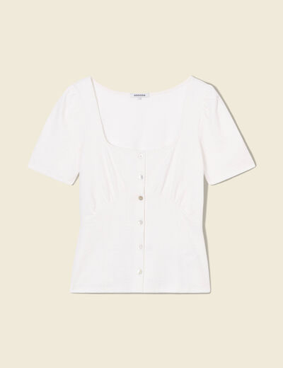 T-shirt manches courtes ecru femme
