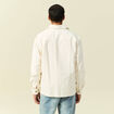 Surchemise courte droite en velours ecru homme