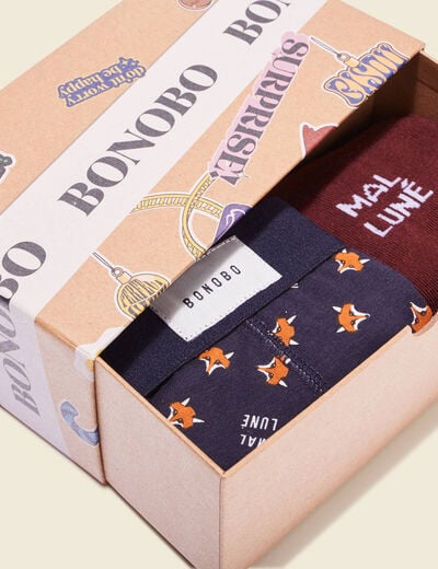 Ensemble boxer et chaussettes multicolore homme