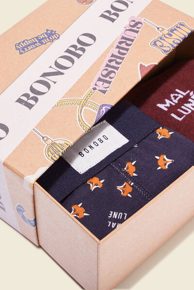 Ensemble boxer et chaussettes multicolore homme