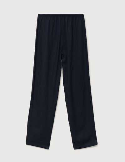 Pantalon standard fluide bleu marine femme
