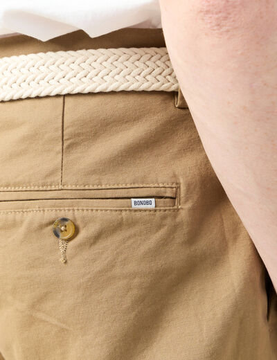 Short à ceinture vert kaki homme