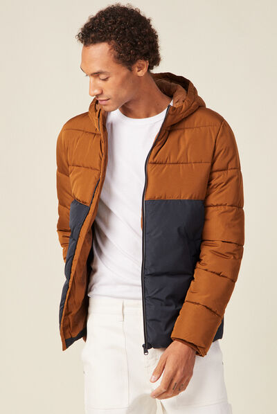 Doudoune oversize à capuche bleu marine homme