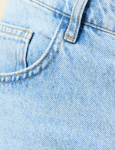 Jeans large longueur 32 en coton denim bleach homme