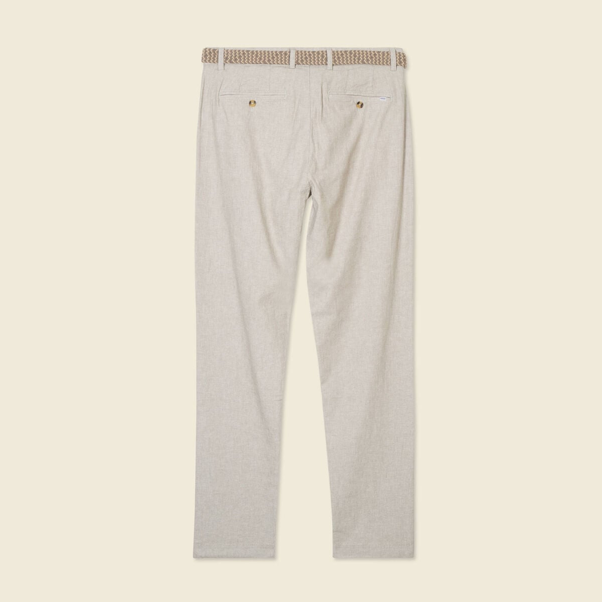 Pantalon chino longueur 32 avec ceinture gris homme