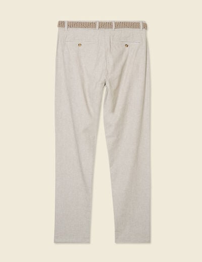 Pantalon chino longueur 32 avec ceinture gris homme