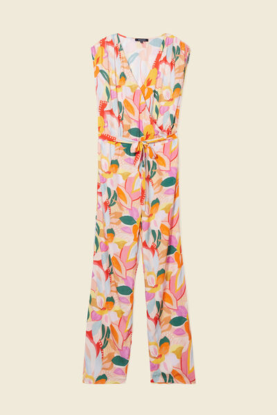 Combinaison pantalon ceinturée multicolore femme