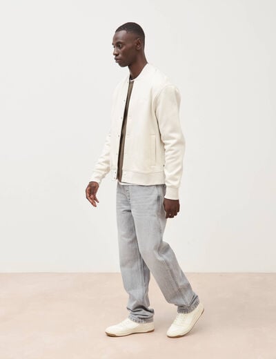 Sweat manches longues brod&eacute; gris clair homme