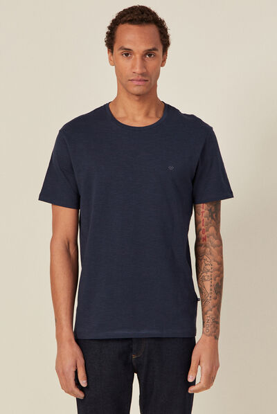 T-shirt Instinct col rond bleu marine homme