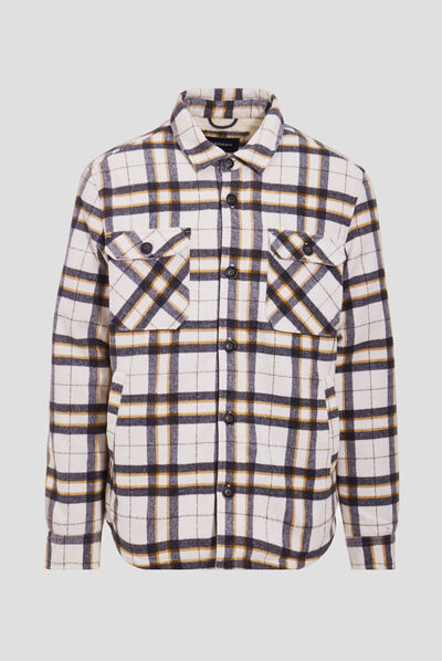 Veste droite boutonnée ecru homme