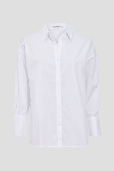 Chemise manches longues blanc femme