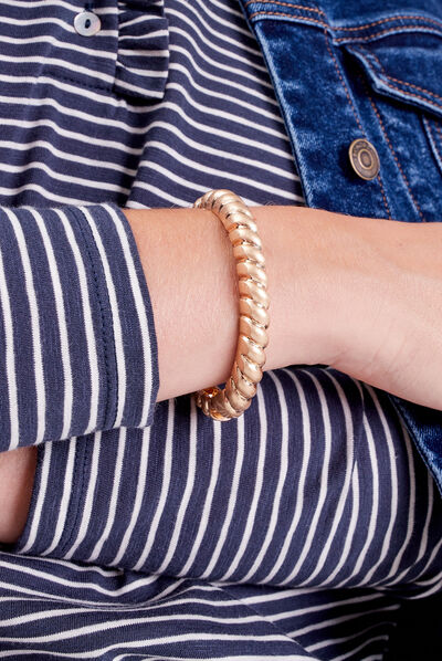Bracelet jonc embossé couleur or femme