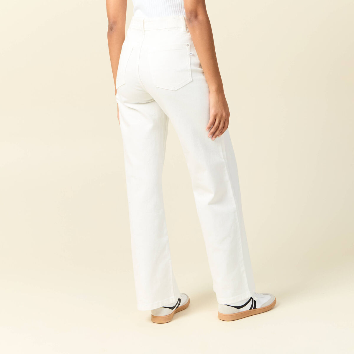 Jeans large éco-responsable denim blanc femme