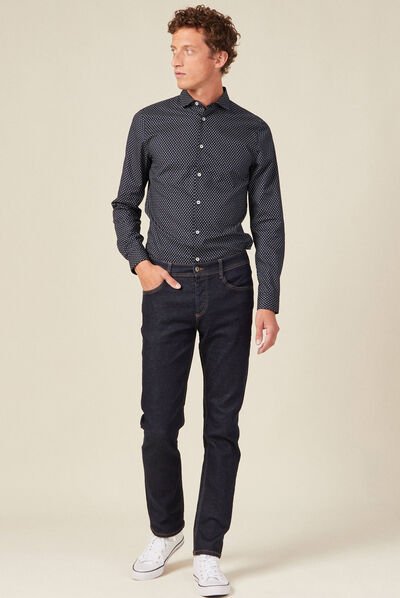 Chemise éco-responsable bleu marine homme