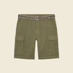 Bermuda droit cargo ceinture vert kaki homme