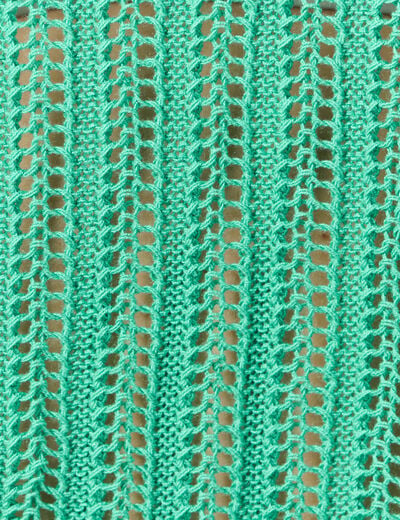 Pull oversize ajour&eacute; col bateau vert menthe femme