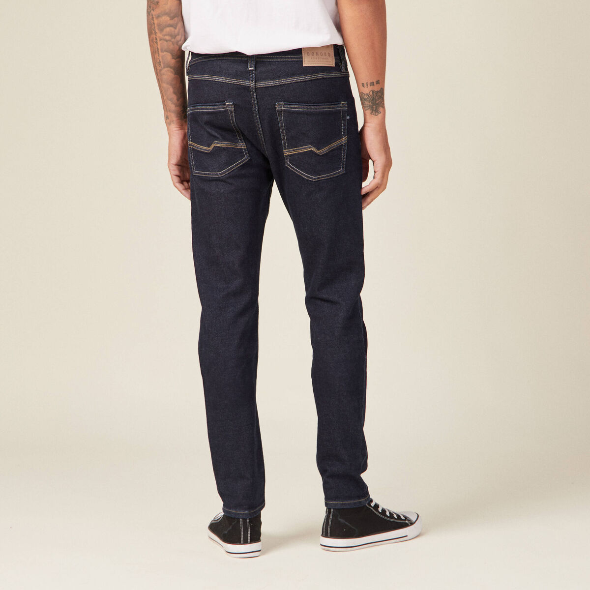 Jeans homme slim effet used denim brut clean homme