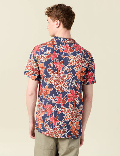 Chemise manches courtes bleu marine homme