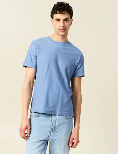 T-shirt manches courtes bleu gris homme