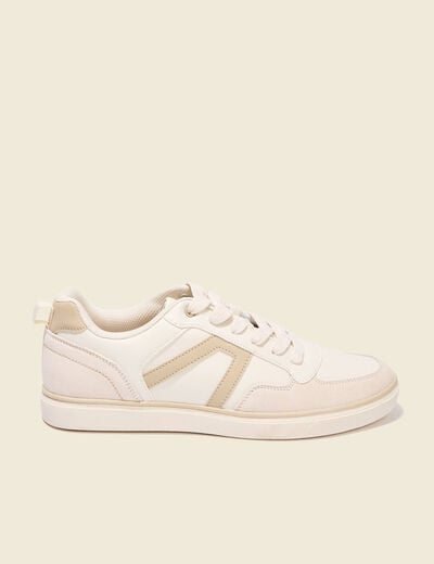 Baskets basses plates ecru homme
