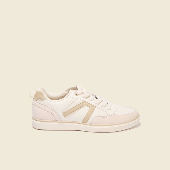Baskets basses plates ecru homme
