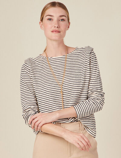 T-shirt manches longues ecru femme