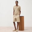 Bermuda droit &eacute;lastiqu&eacute; beige homme