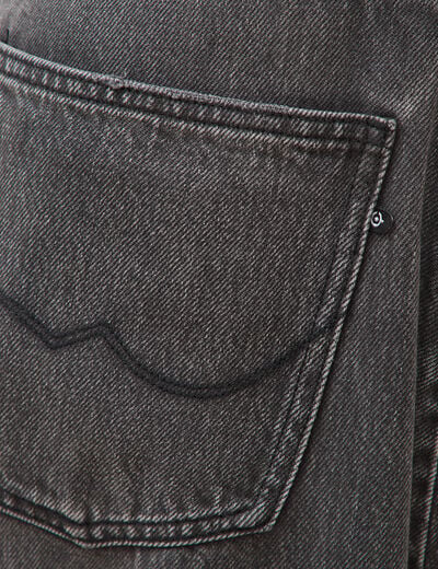 Jeans barrel taille standard denim gris femme