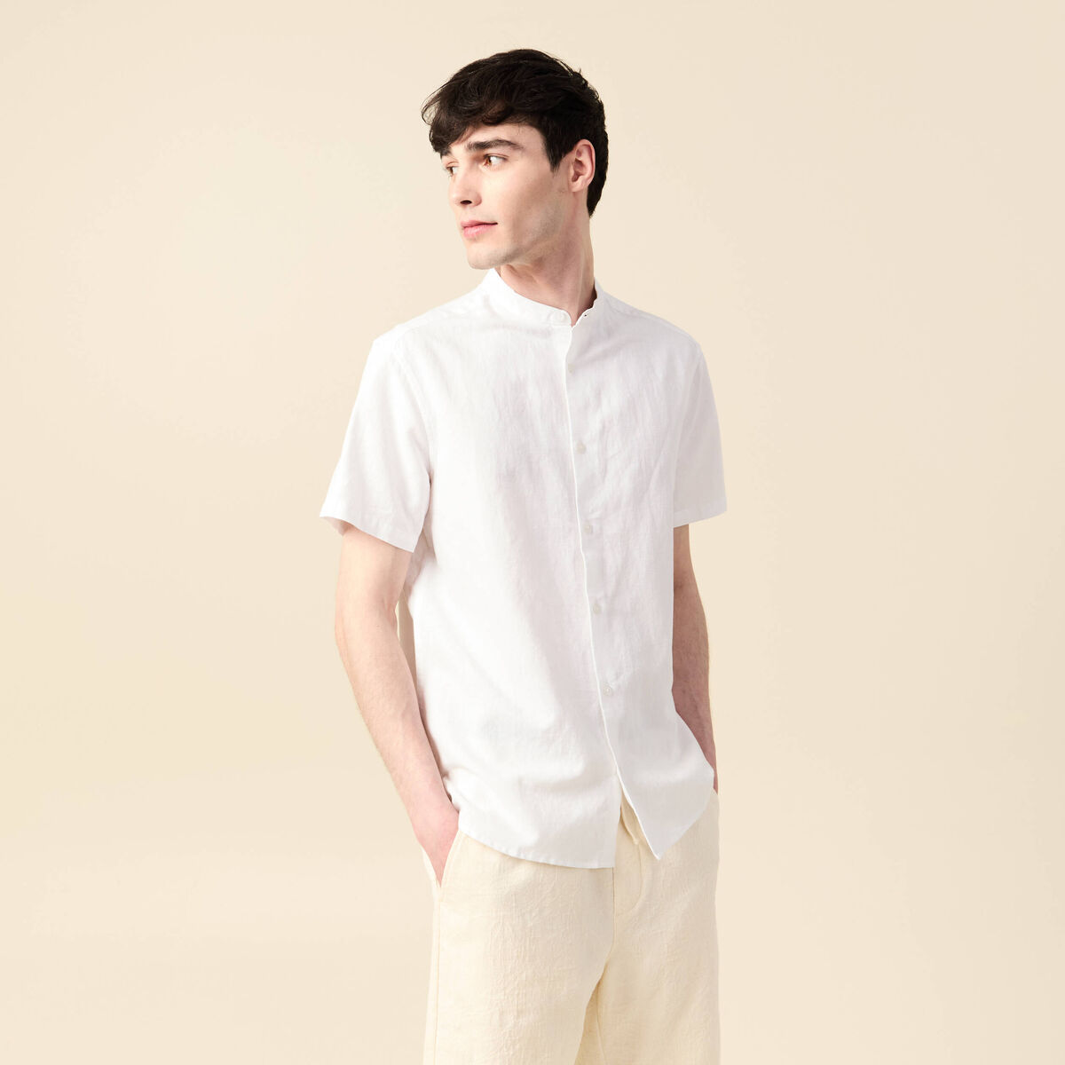 Chemise manches courtes blanc homme