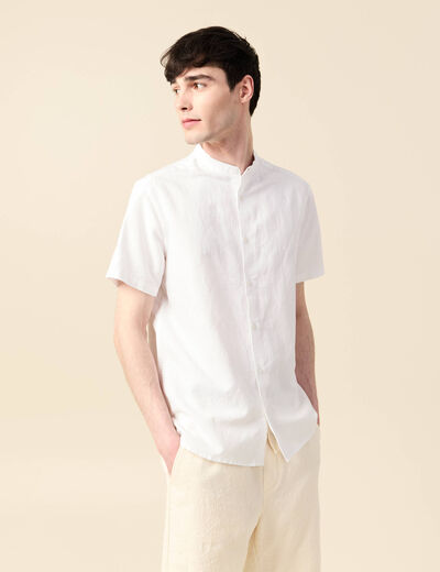 Chemise manches courtes blanc homme