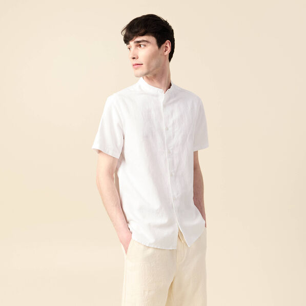 Chemise manches courtes blanc homme