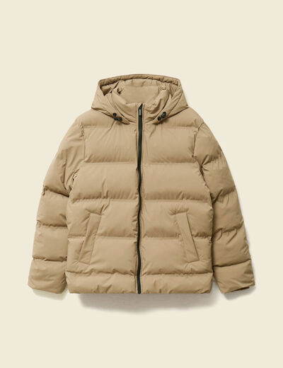 Doudoune avec capuche taupe homme
