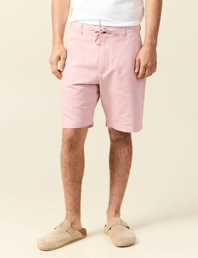 Bermuda chino rose pastel homme