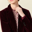 Veste blazer velours bordeaux femme