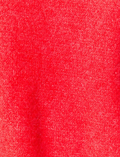 Pull col bateau manches longues rouge femme