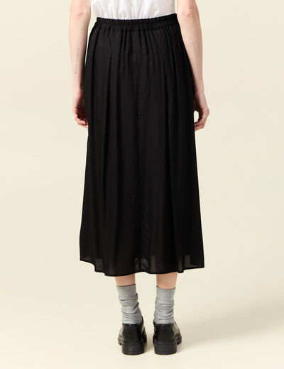 Jupe longue évasée noir femme