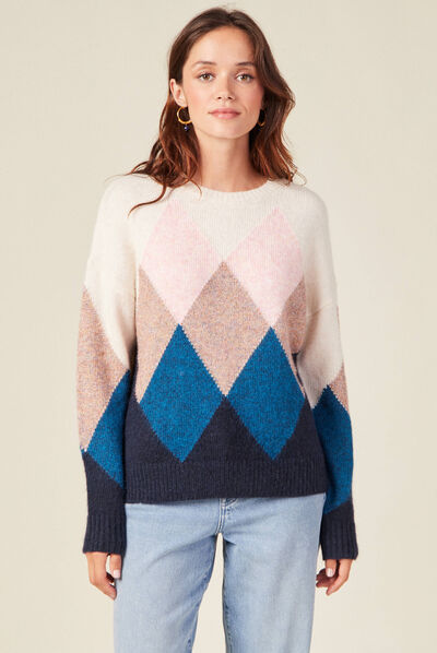 Pull éco-responsable rouge clair femme